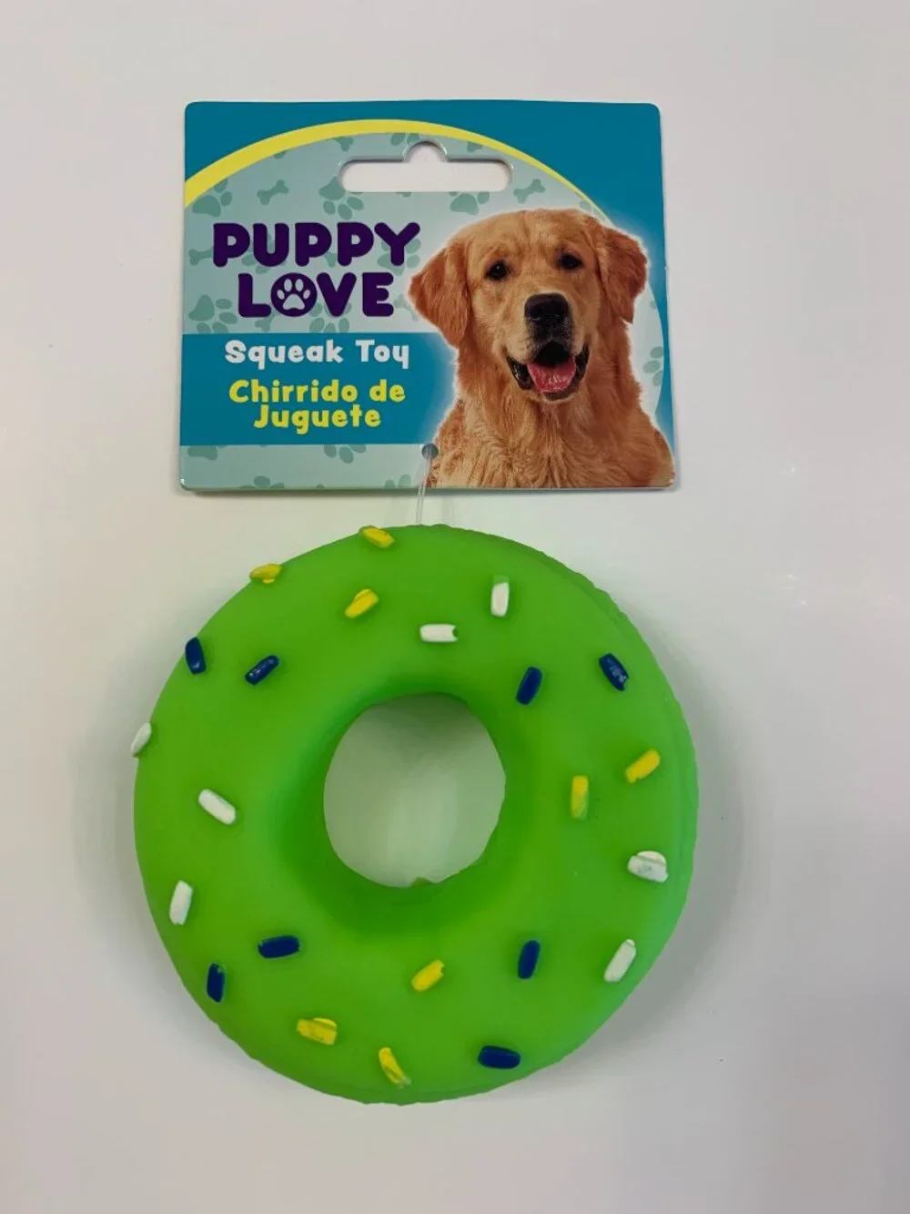 Pet Squeak Donuts - 4 Pack - Blue, Green, Pink & Orange - NWT